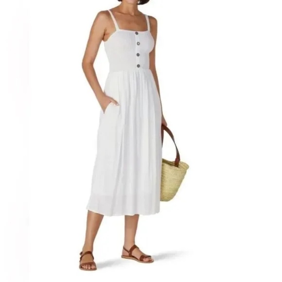 Louna Three Button Midi Dress Size M - Picture 3 of 13